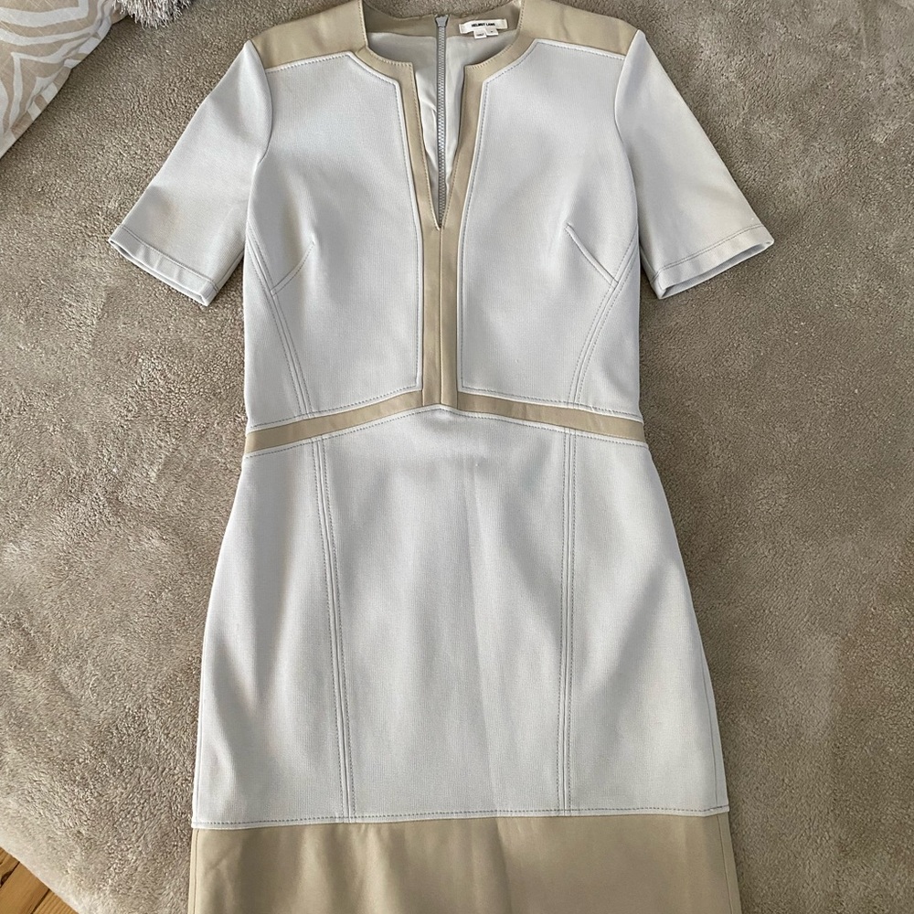 Helmut Lang Lambskin leather accented dress